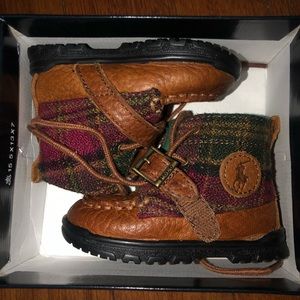 Plaid and Leather Polo Boots